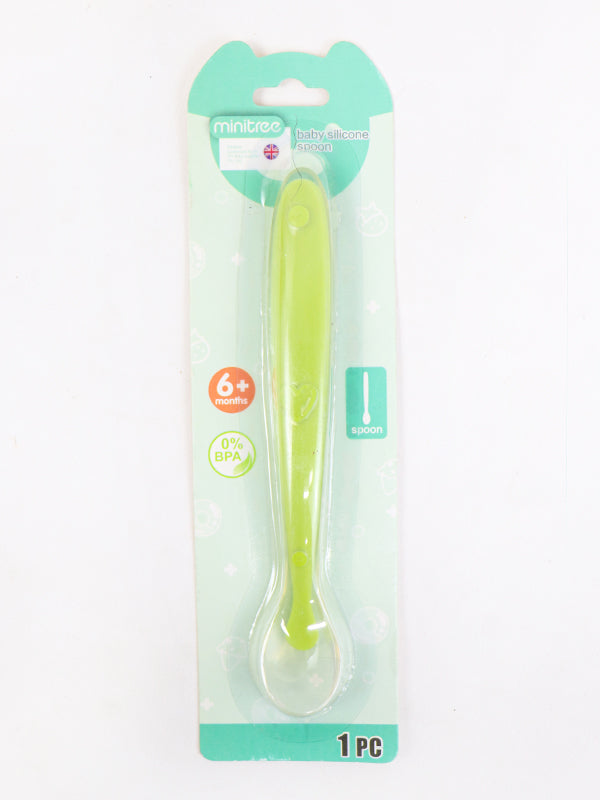 Baby Soft Silicone Spoon Green