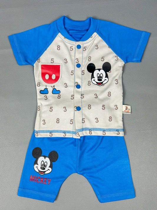3Mth - 9Mth Mickey Blue Baba Suit For Newborns FG NBS316