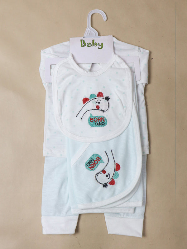 0Mth - 3Mth Dino Light Blue 5Pcs Gift Set For Newborn NBGS51