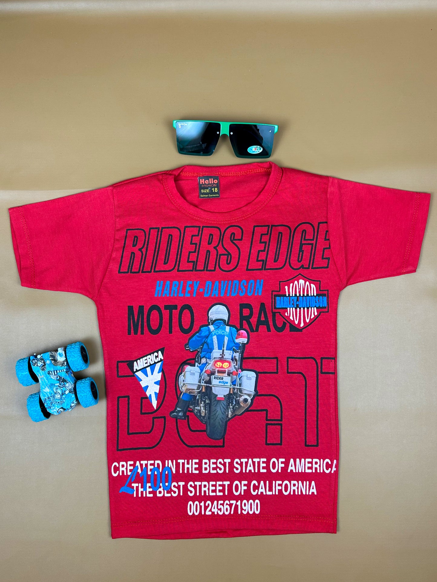 4Yrs - 9Yrs Rider Red T-Shirt For Boys BTS39