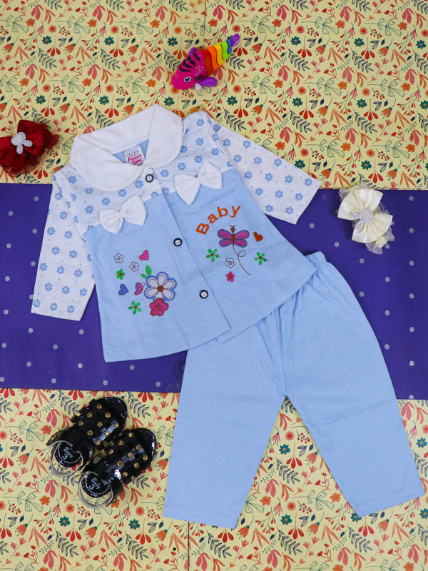 3Mth - 9Mth Butterfly Light Blue Baby Suit For Newborn NBS114