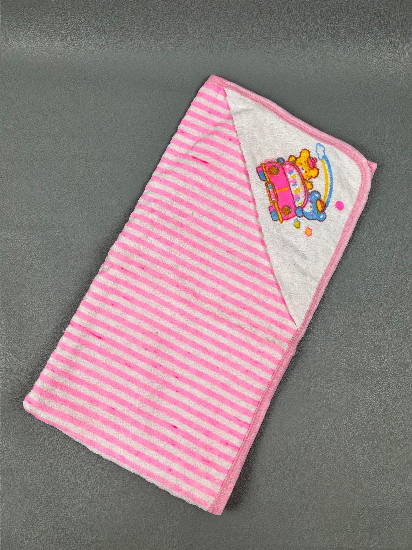 Light Pink Happy Bear Wrapping Sheet For Newborn NWS25