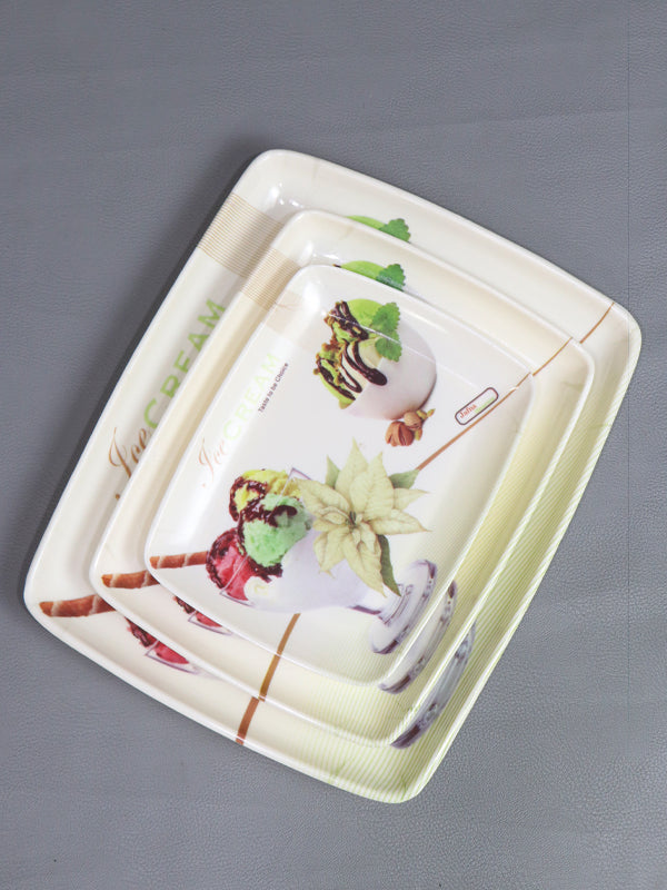 Pack of 3 Melamine Serving Tray D-15