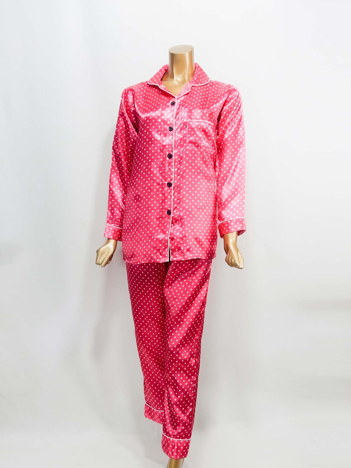 Pink Silk Night Suit For Womens/Girls WNS43