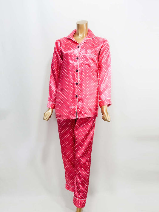 Pink Silk Night Suit For Womens/Girls WNS43