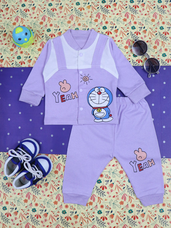 0Mth - 9Mth Doraemon Light Purple Baba Suit For Newborns BG NBS73