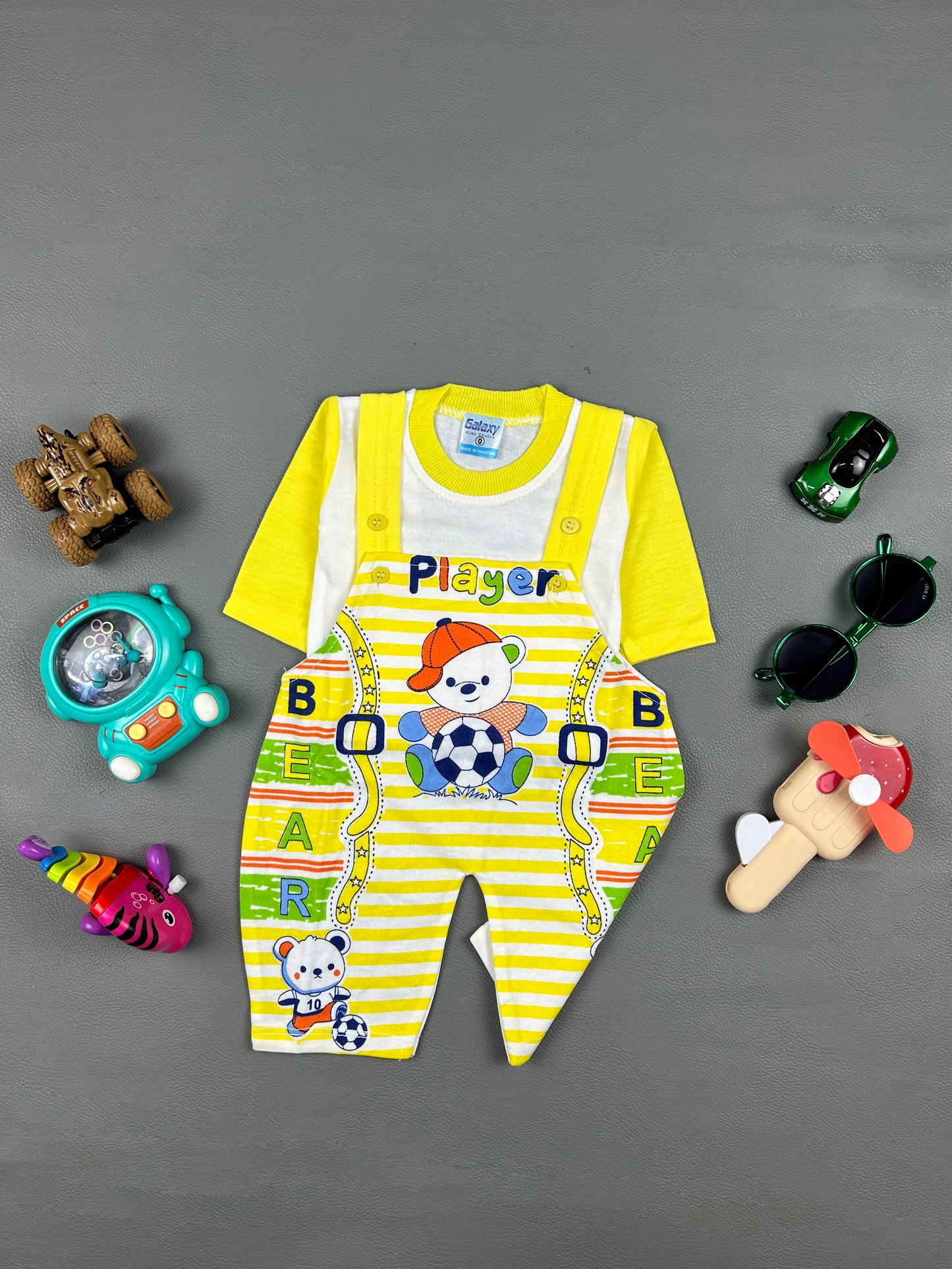 0Mth - 3Mth Yellow Player Romper For Newborn NBR43