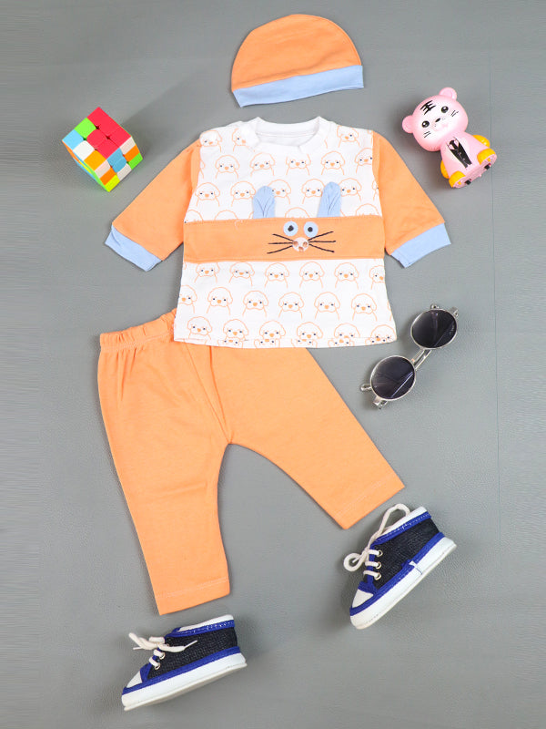 0Mth - 3Mth Pup Light Orange Baba Suit For Newborns AJ NBS63