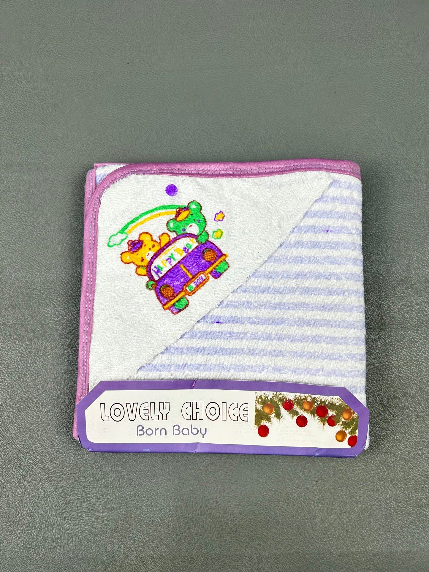 Light Purple Happy Bear Wrapping Sheet For Newborn NWS26