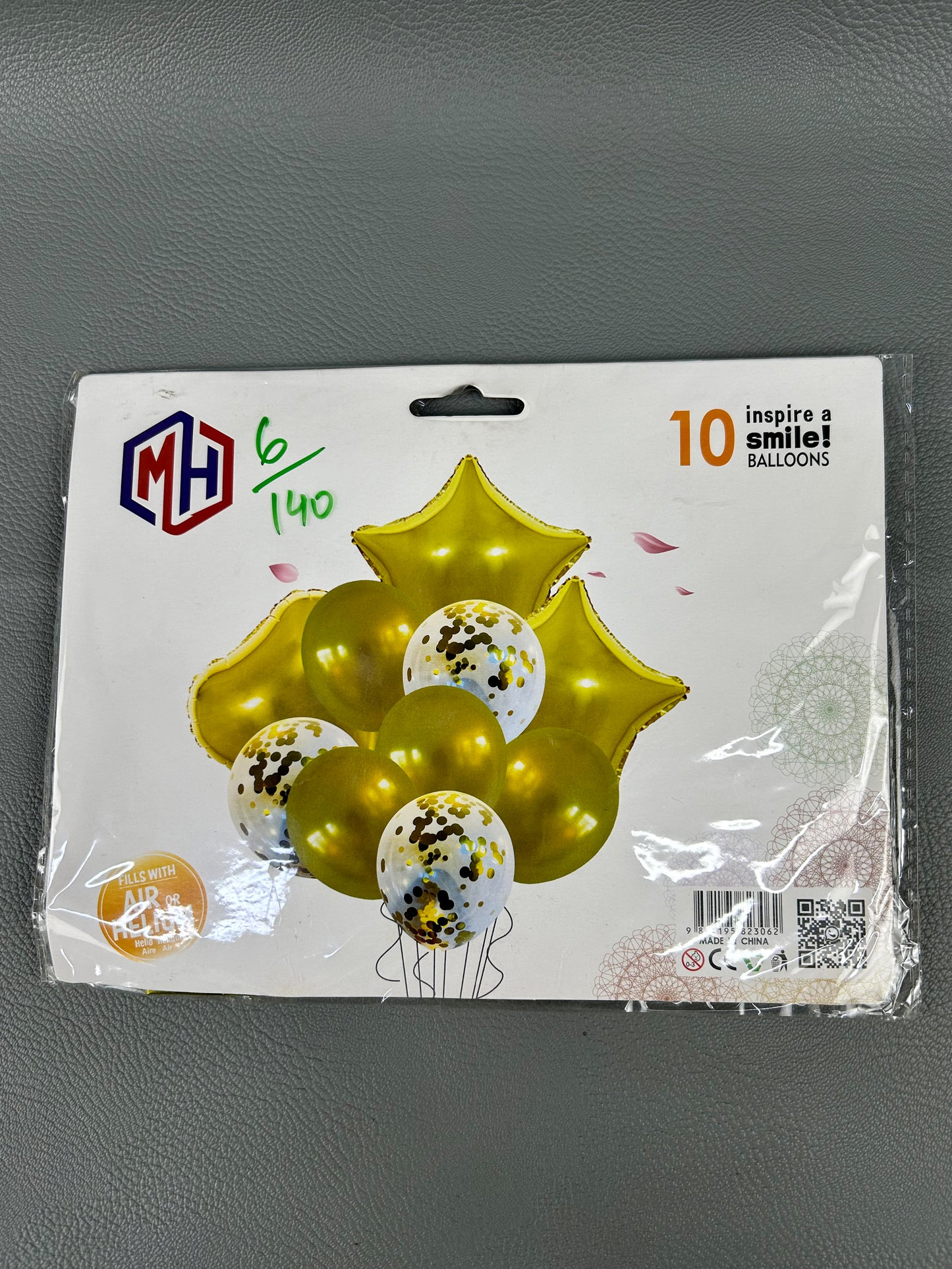 Pack Of 10Pcs Golden Heart & Stars Party Balloons Set BP64