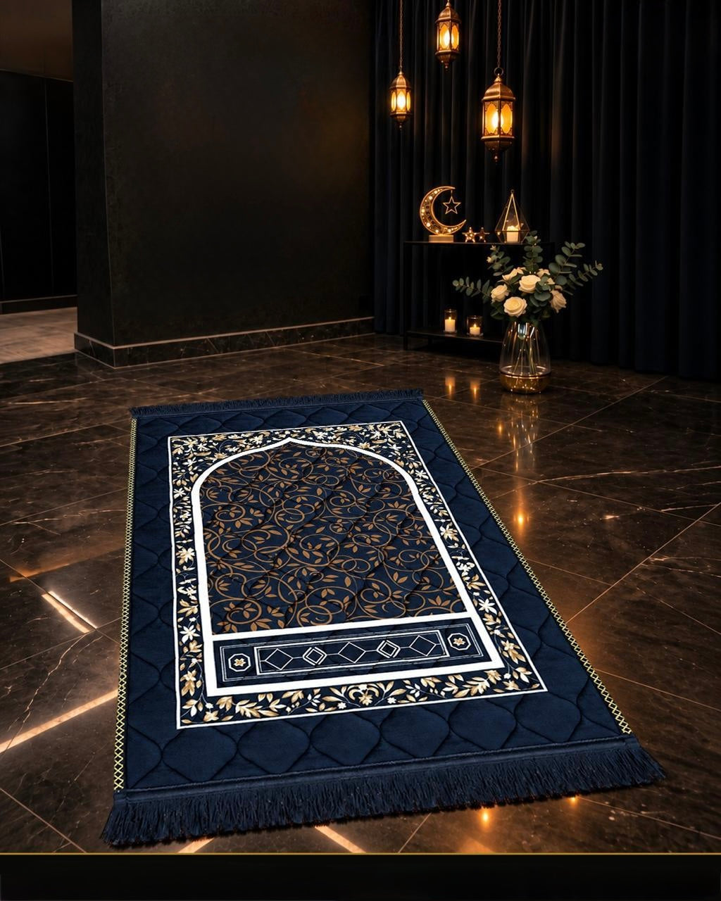 Navy Blue Jae-Namaz / Prayer Mat 70 x 105 Multidesign JAE13