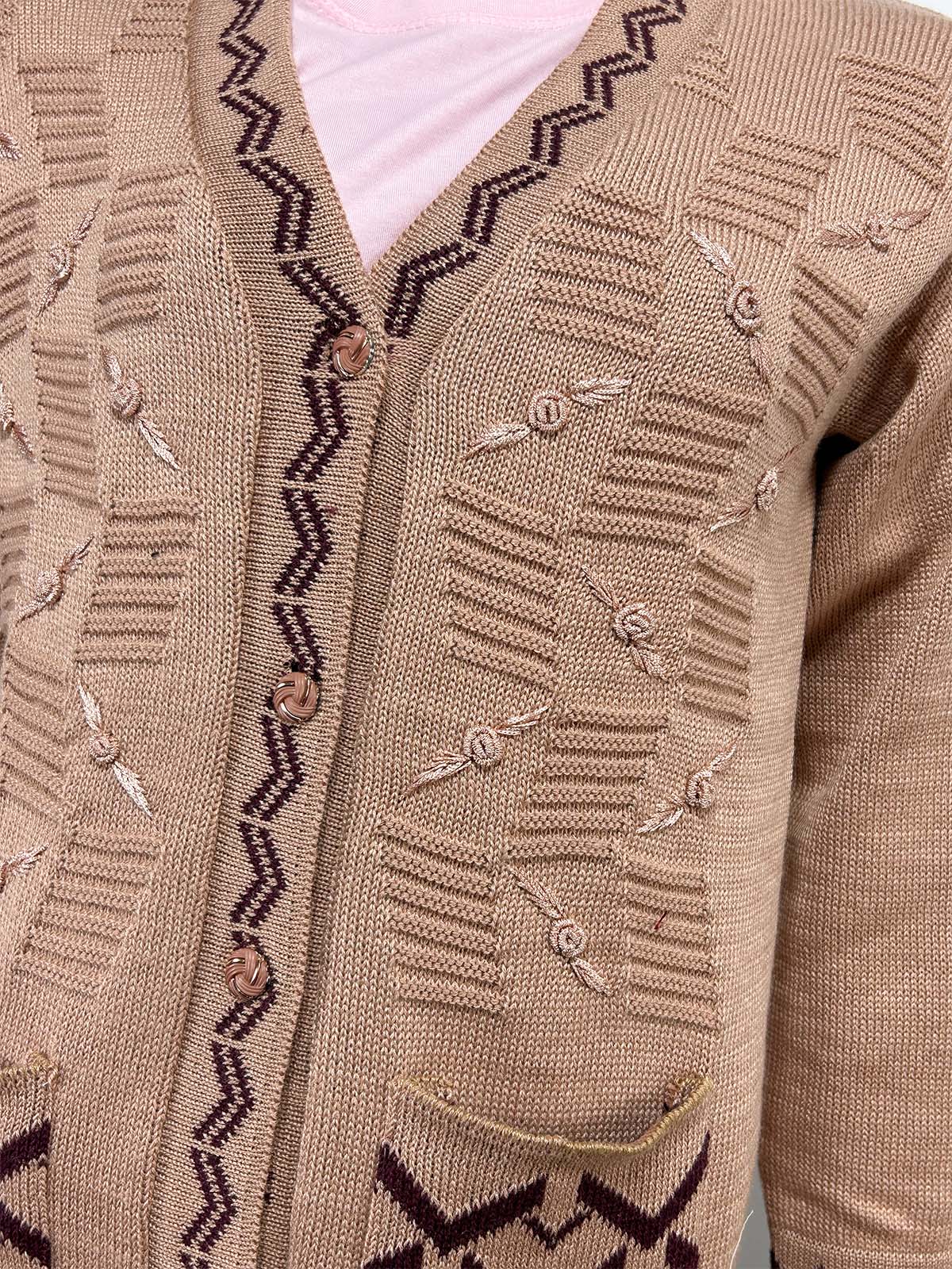 Mud Brown Full Sleeves Long Sweater For Women WSW44