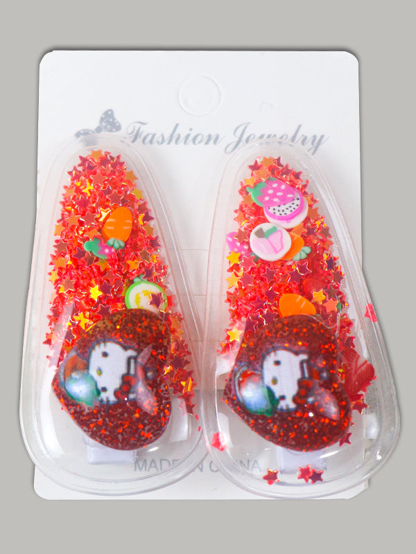 Pack Of 2 Multicolor Hair Clips For Girls GHC55