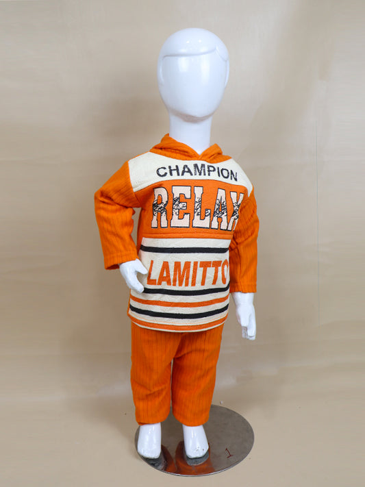 BS14 SF Hooded Kids Suit 1Yr - 4Yr CHMP Orange