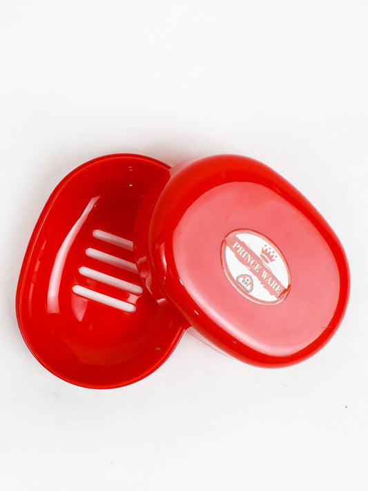 Plastic Soap Case / Soap Box with lid Red