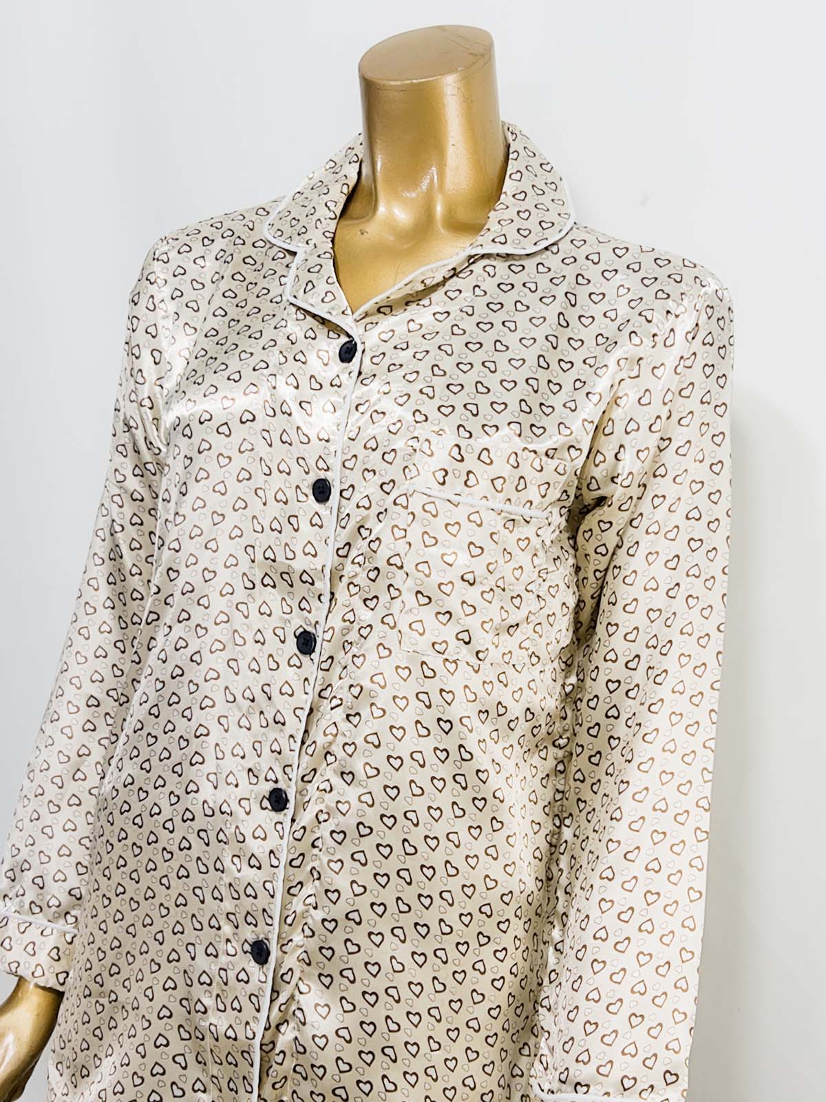 Beige Silk Night Suit For Womens/Girls WNS44