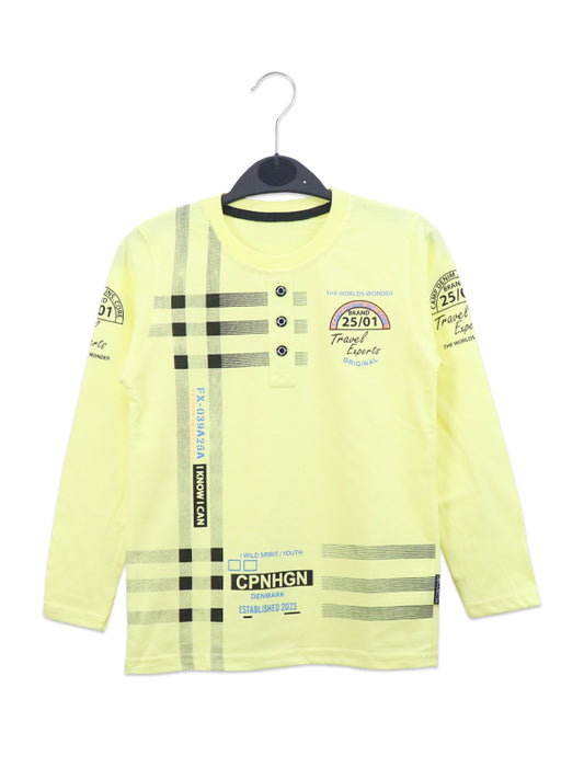 ATT Boys T-Shirt 5Yrs - 10 Yrs Expert Light Yellow