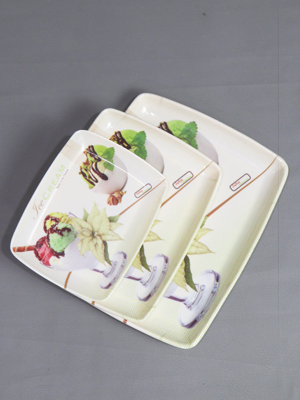 Pack of 3 Melamine Serving Tray D-15