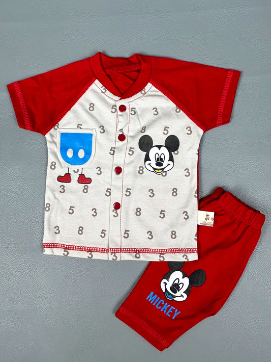 3Mth - 9Mth Mickey Red Baba Suit For Newborns FG NBS317