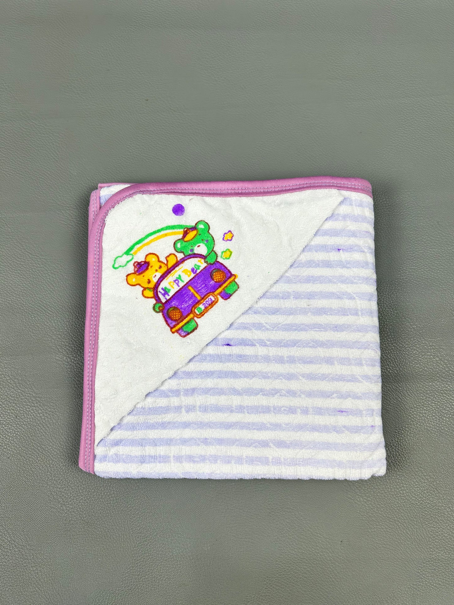 Light Purple Happy Bear Wrapping Sheet For Newborn NWS26