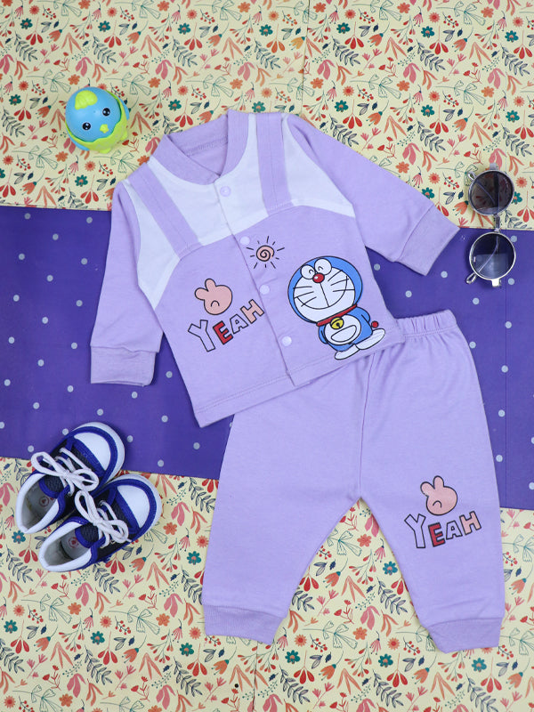 0Mth - 9Mth Doraemon Light Purple Baba Suit For Newborns BG NBS73