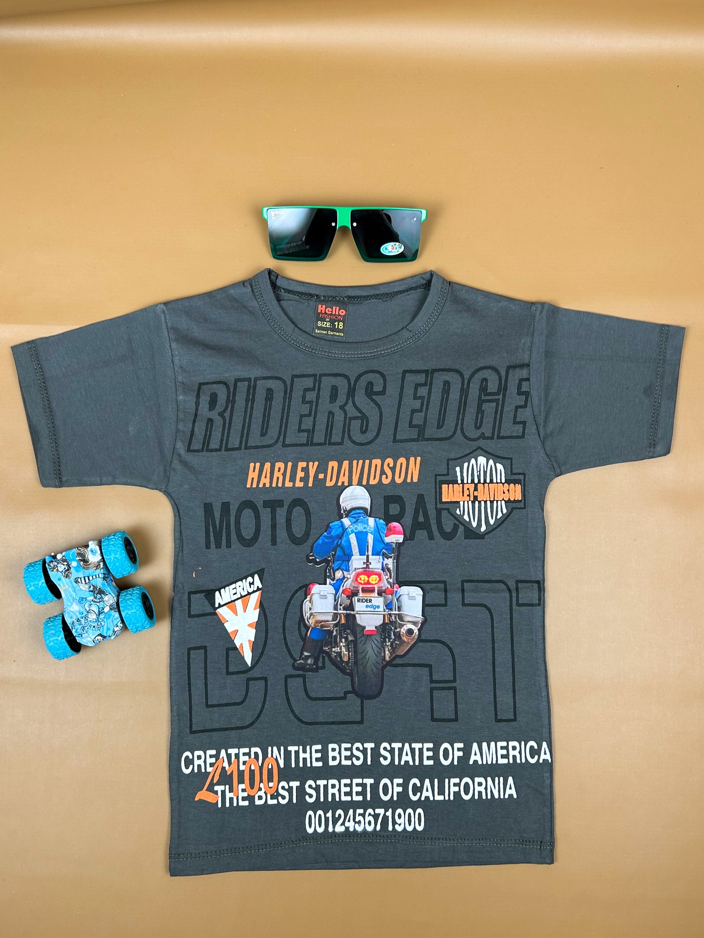 4Yrs - 9Yrs Rider Grey T-Shirt For Boys BTS40