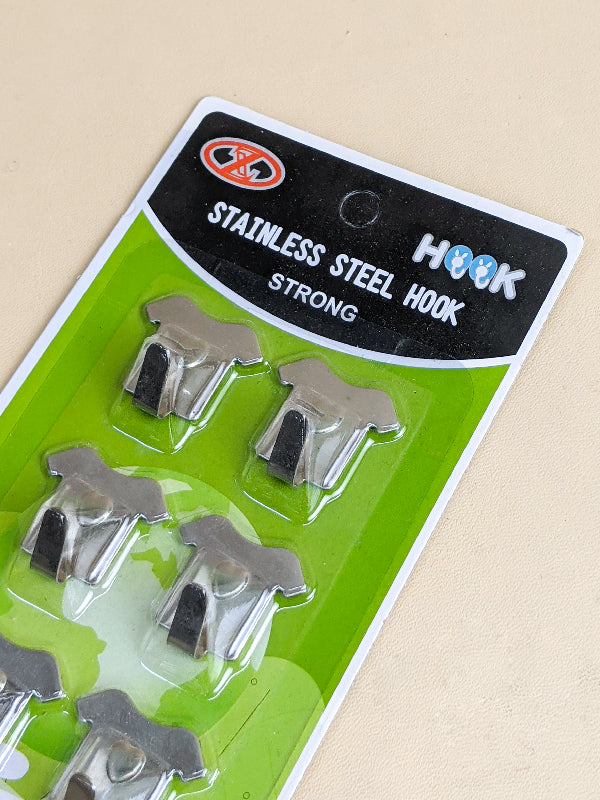 Pack Of 6 Sticky Wall Hooks HK11