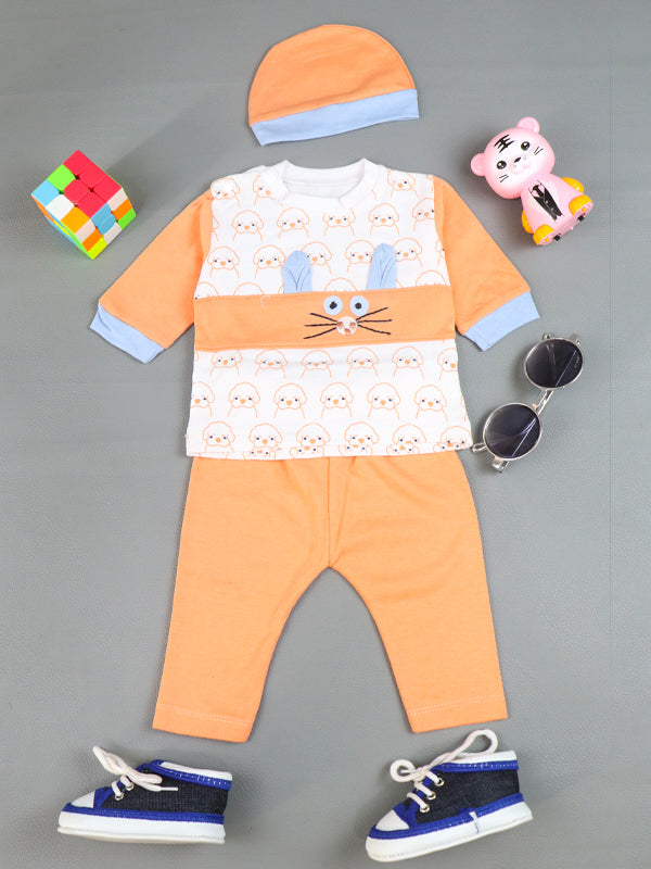 0Mth - 3Mth Pup Light Orange Baba Suit For Newborns AJ NBS63