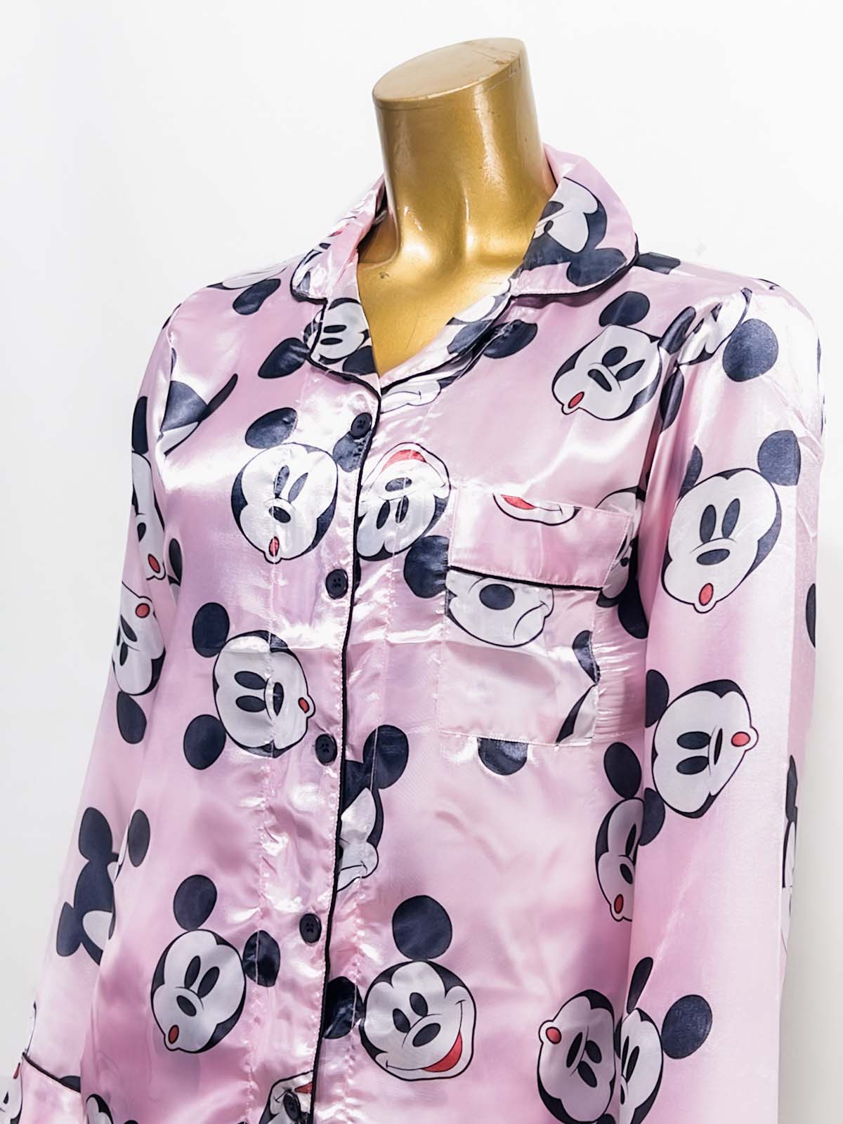 Pink Silk Night Suit For Womens/Girls WNS45