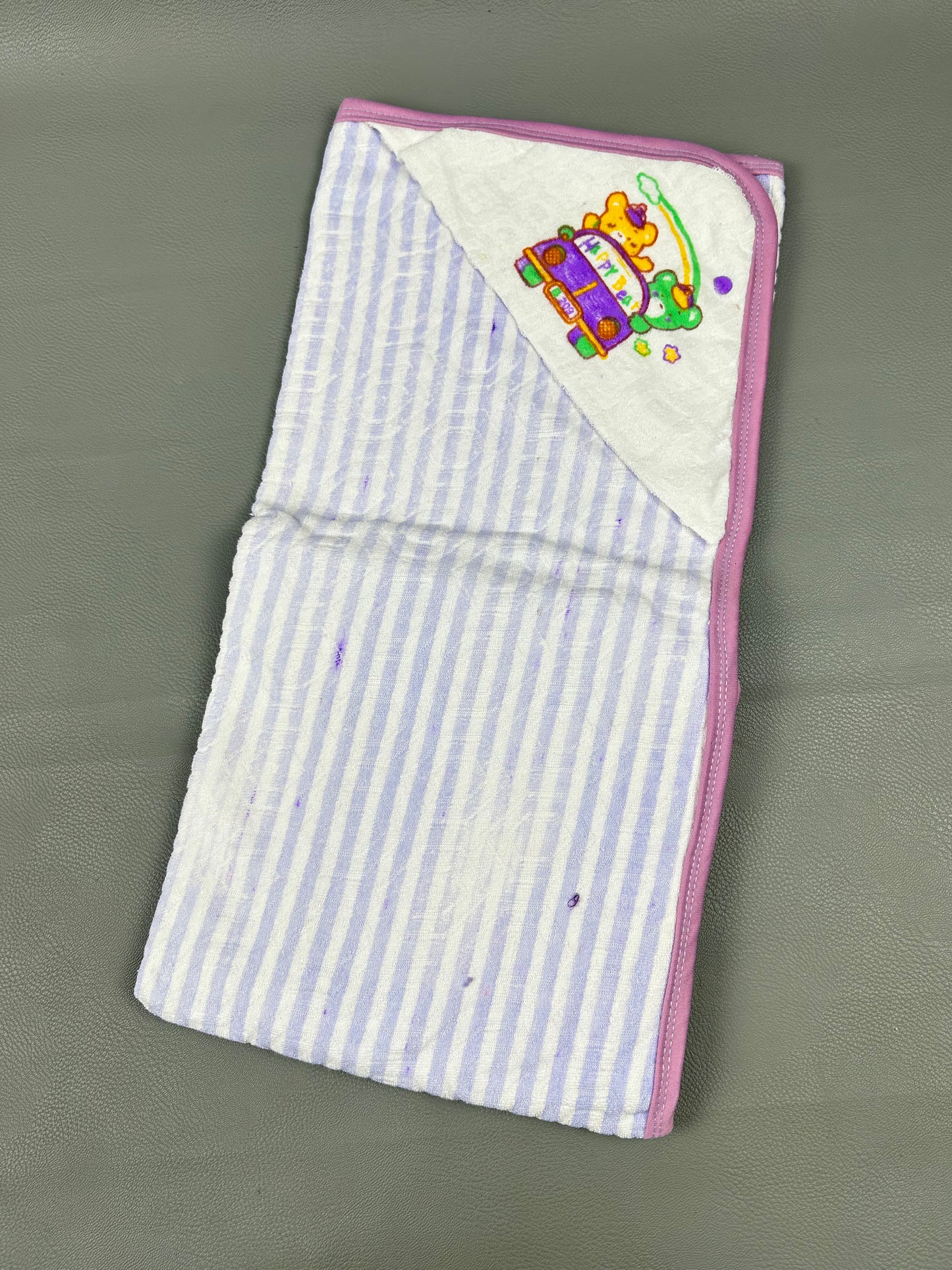 Light Purple Happy Bear Wrapping Sheet For Newborn NWS26