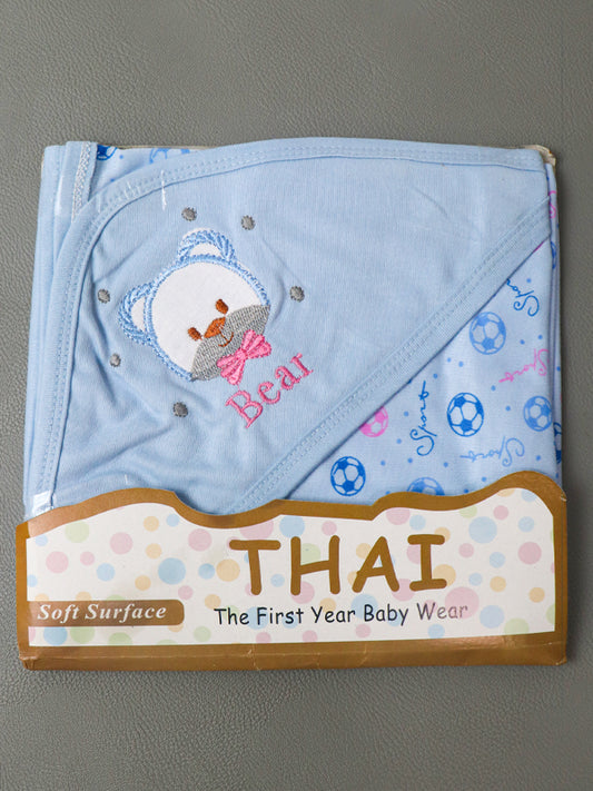 Light Blue Bear Wrapping Sheet For Newborn NWS06