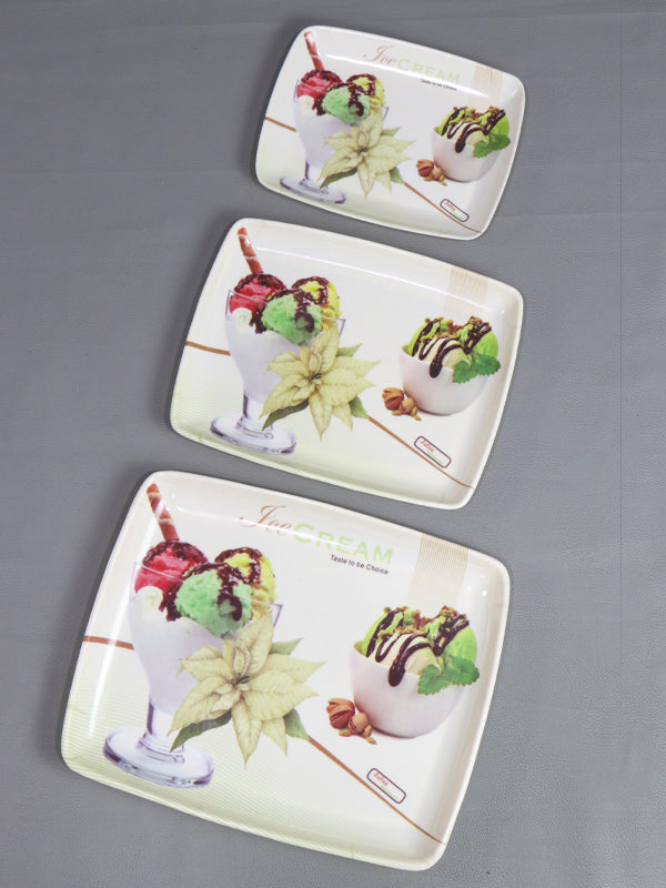 Pack of 3 Melamine Serving Tray D-15