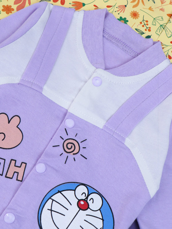 0Mth - 9Mth Doraemon Light Purple Baba Suit For Newborns BG NBS73