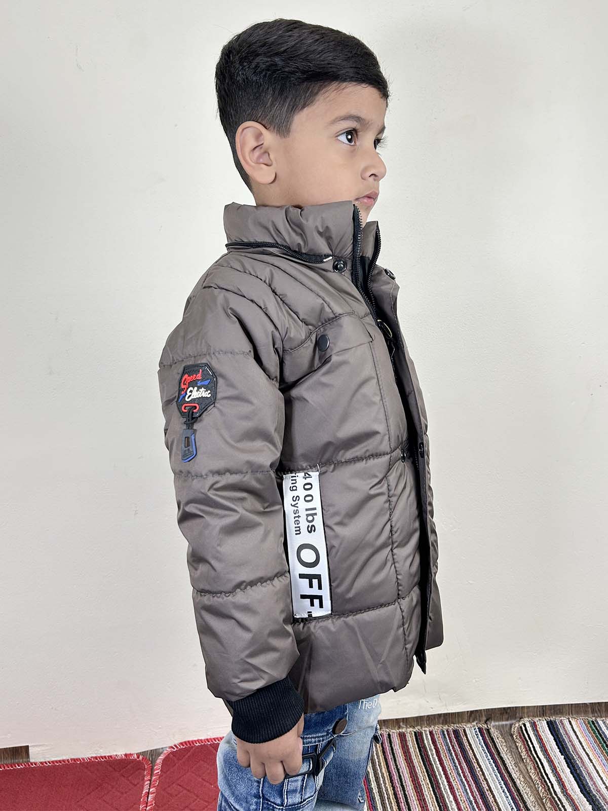5Yrs - 10Yrs Light Brown Puffer Jacket For Kids KJ46