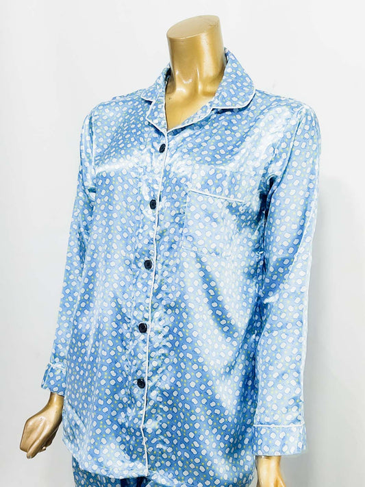 Blue Silk Night Suit For Womens/Girls WNS46