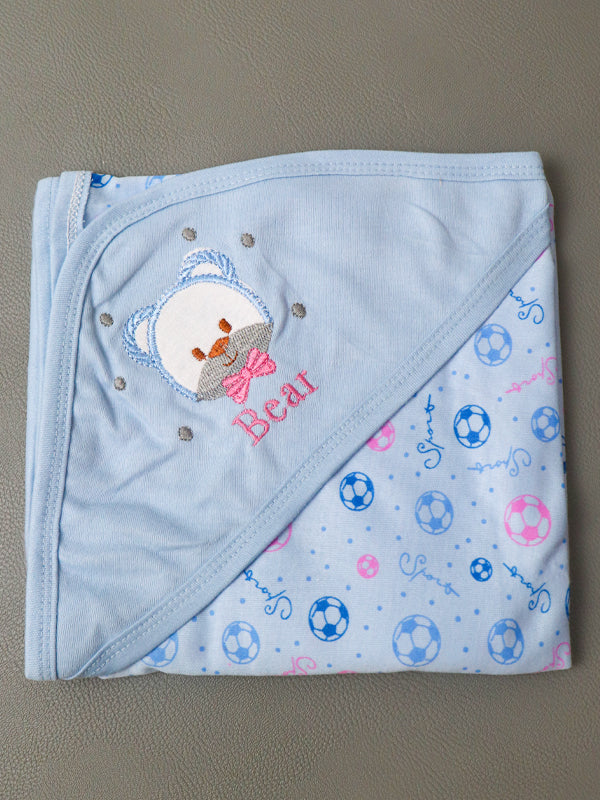 Light Blue Bear Wrapping Sheet For Newborn NWS06