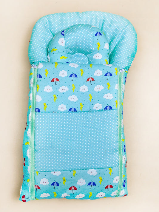 Cyan Sleeping Bag For Newborns/Baby Carry Nest NBSB12