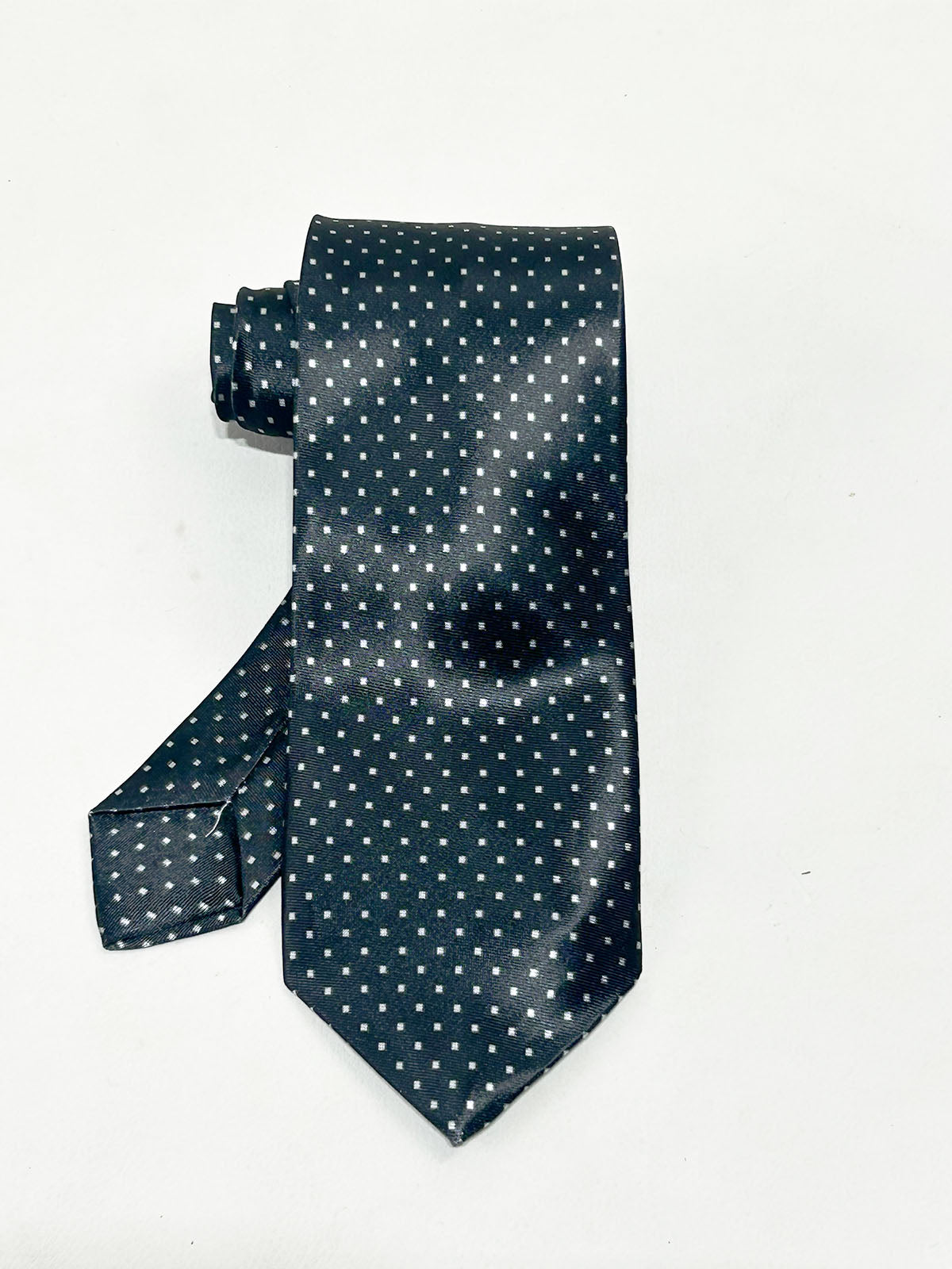 Navy Silver Polka Dot Formal Party Wear Tie For Men MPT47