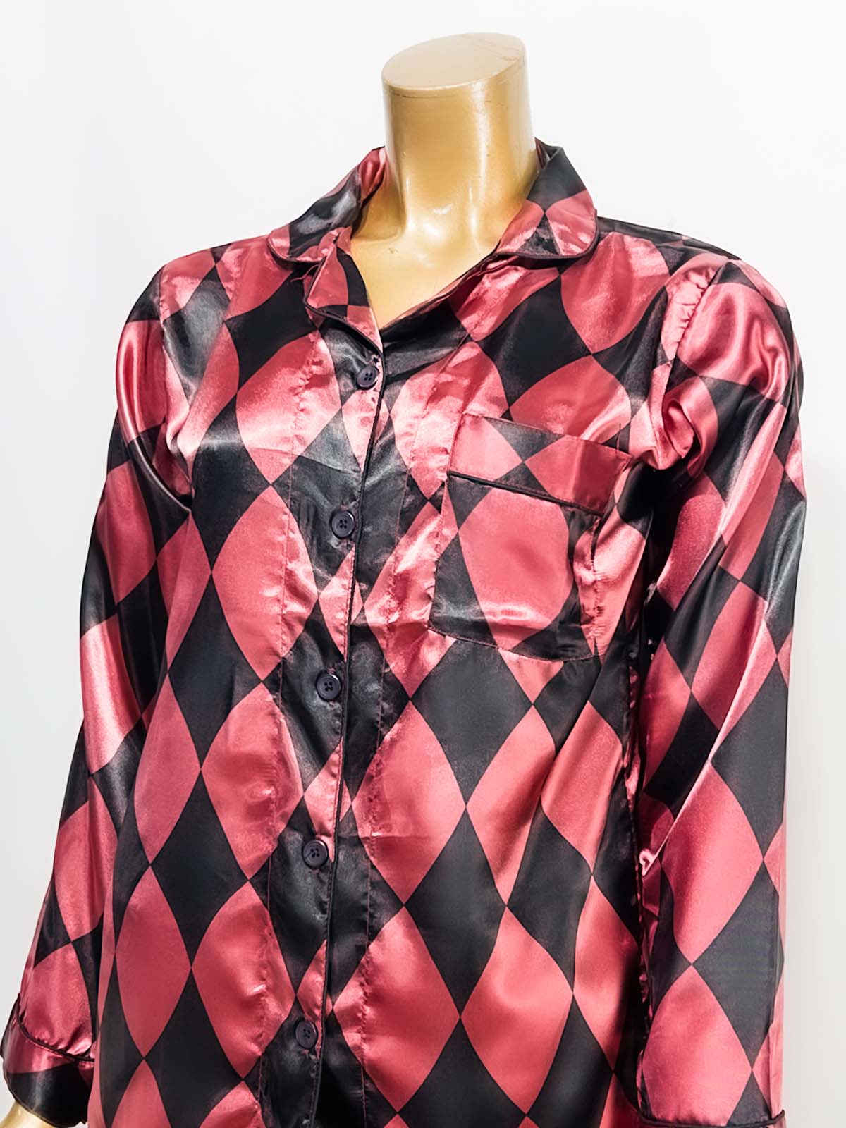 Maroon Silk Night Suit For Womens/Girls WNS47
