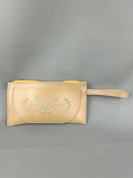 Beige Hand Pouch For Women's WHB82