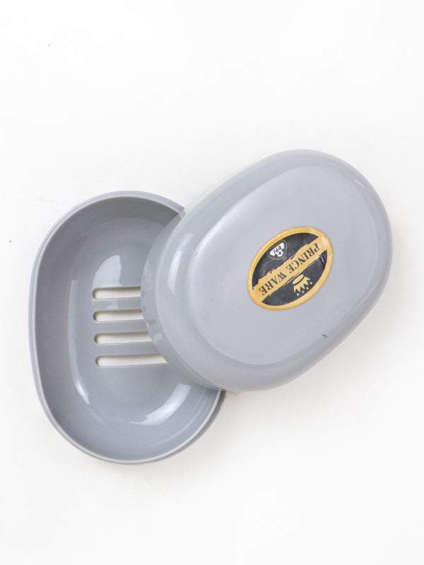 Plastic Soap Case / Soap Box with lid Light Grey