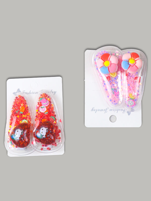 Pack Of 2 Multicolor Hair Clips For Girls GHC55