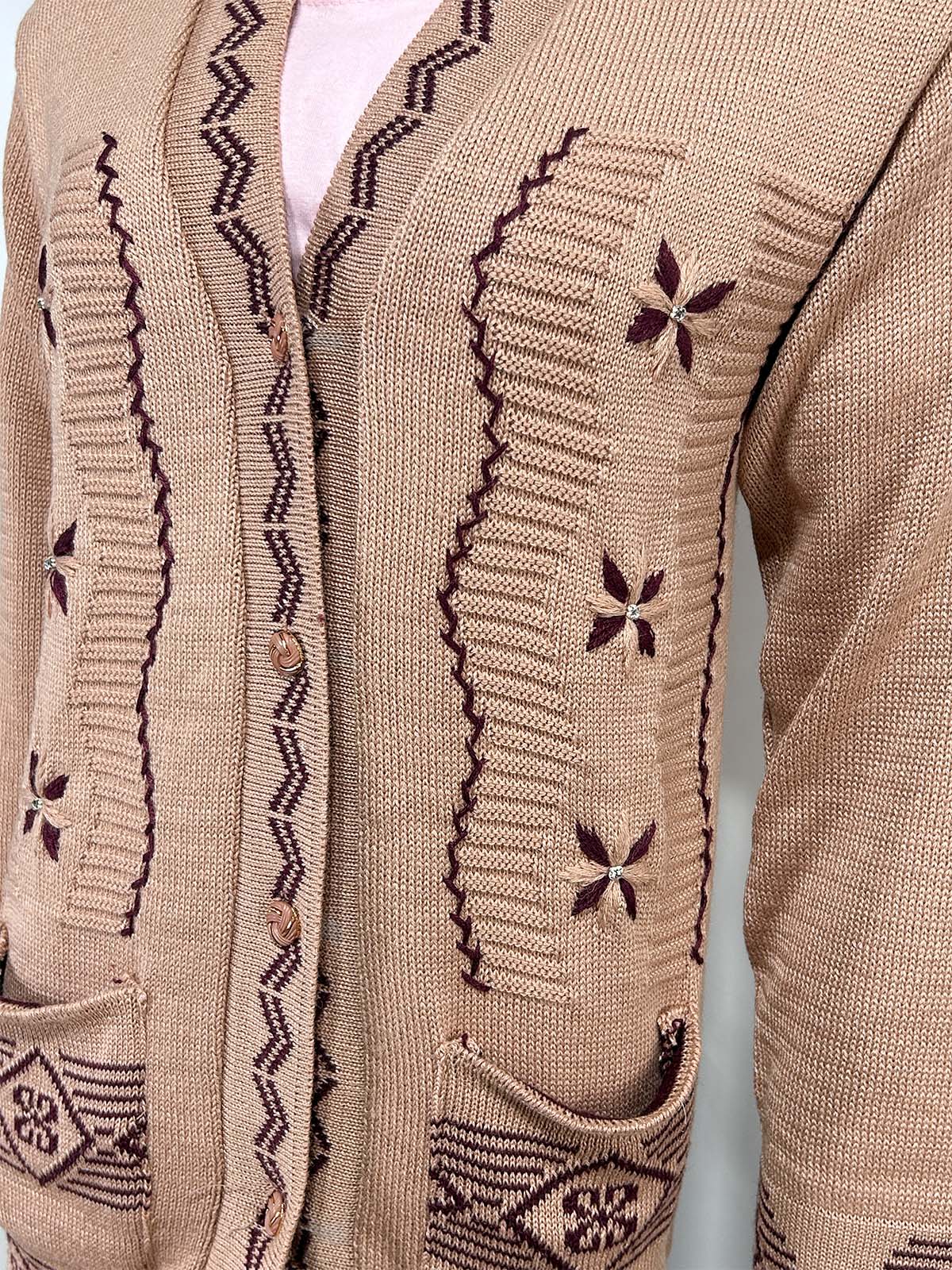 Mud Brown Full Sleeves Long Sweater For Women WSW48