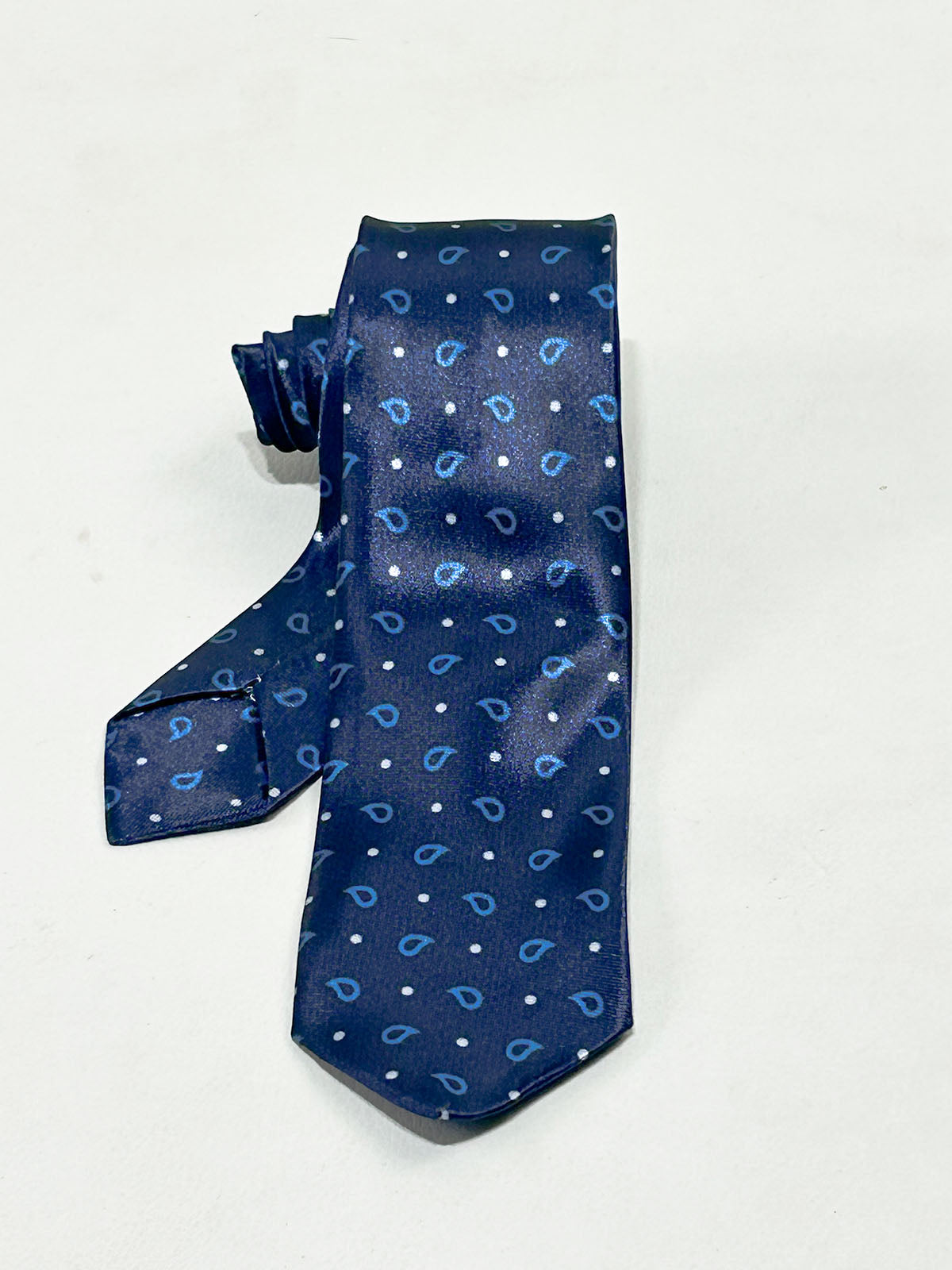 Navy Blue Paisley Pattern Formal Party Wear Tie For Men MPT48