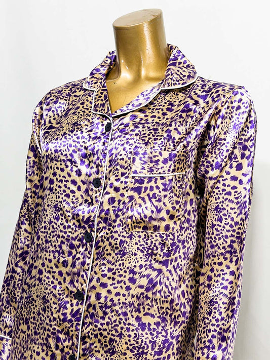 Purple Silk Night Suit For Womens/Girls WNS48