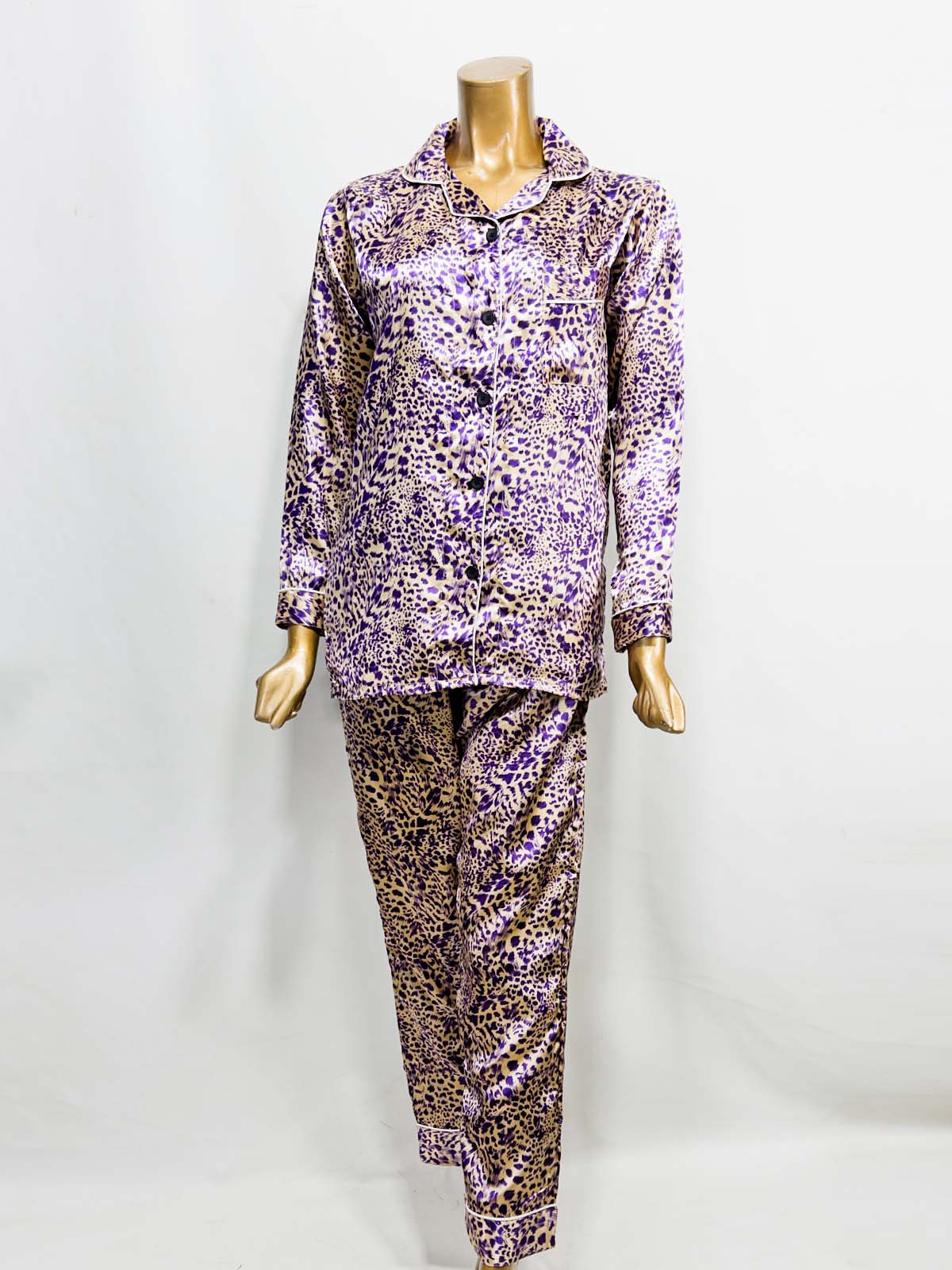 Purple Silk Night Suit For Womens/Girls WNS48