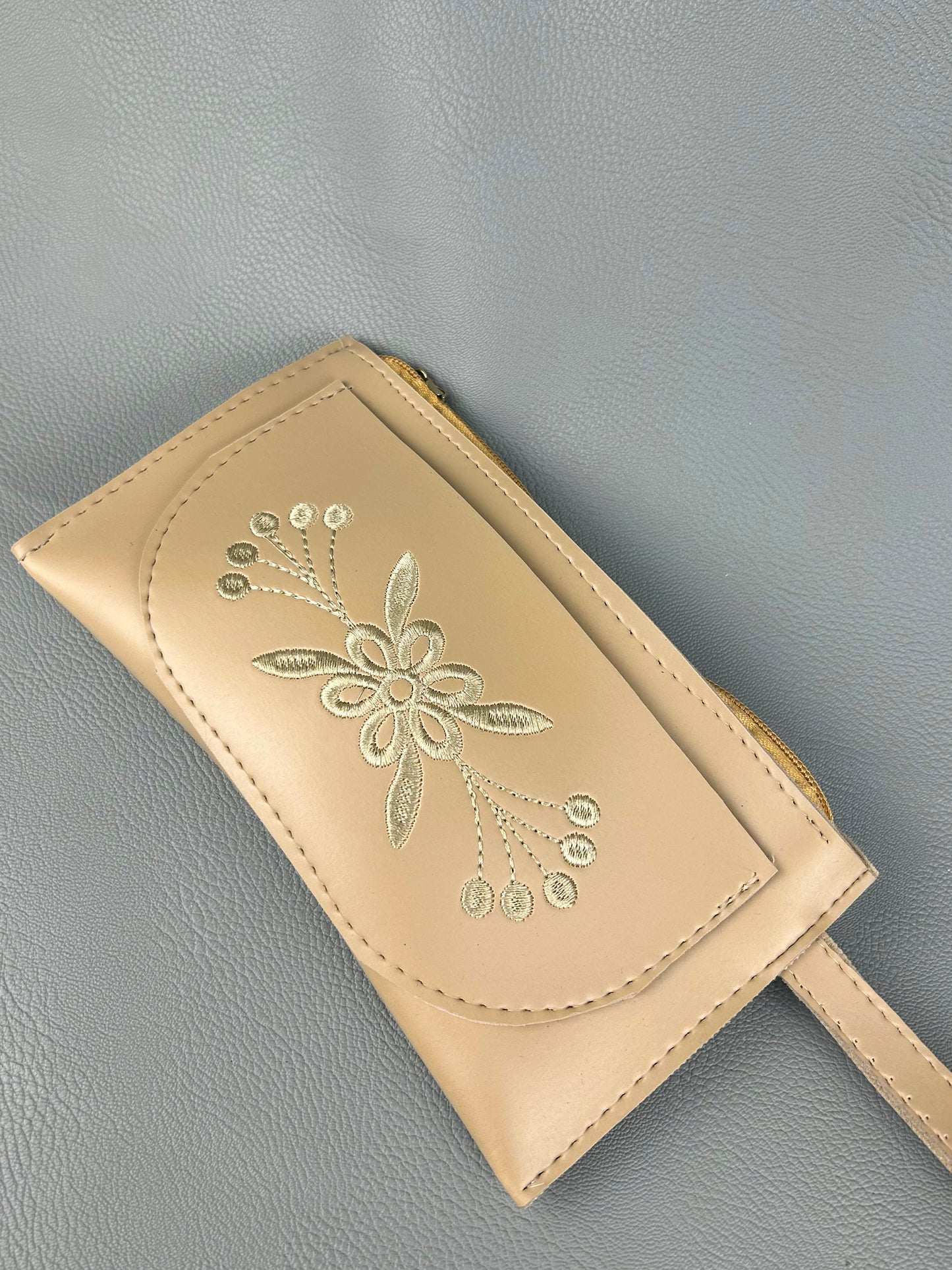 Beige Hand Pouch For Women's WHB82