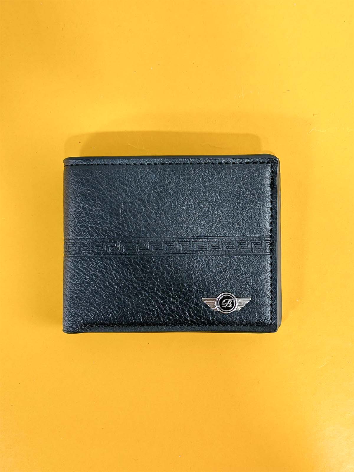 Black Syn-Leather Wallet For Men MW49