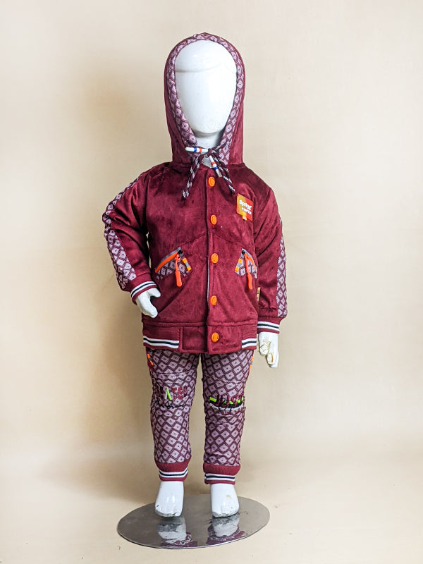 1Yr - 4Yrs Dark Maroon Suit For Kids AJ BS99