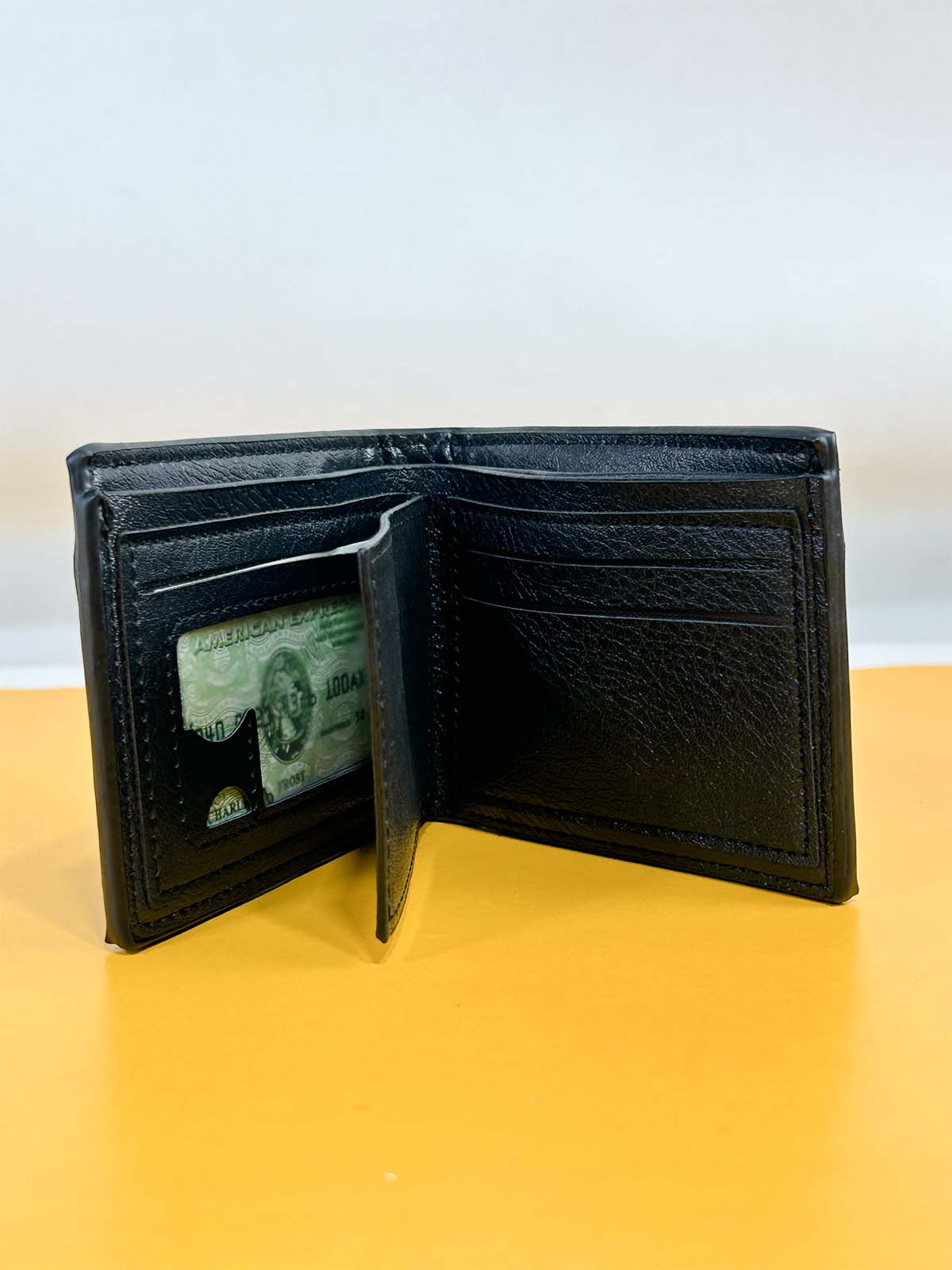 Black Syn-Leather Wallet For Men MW49